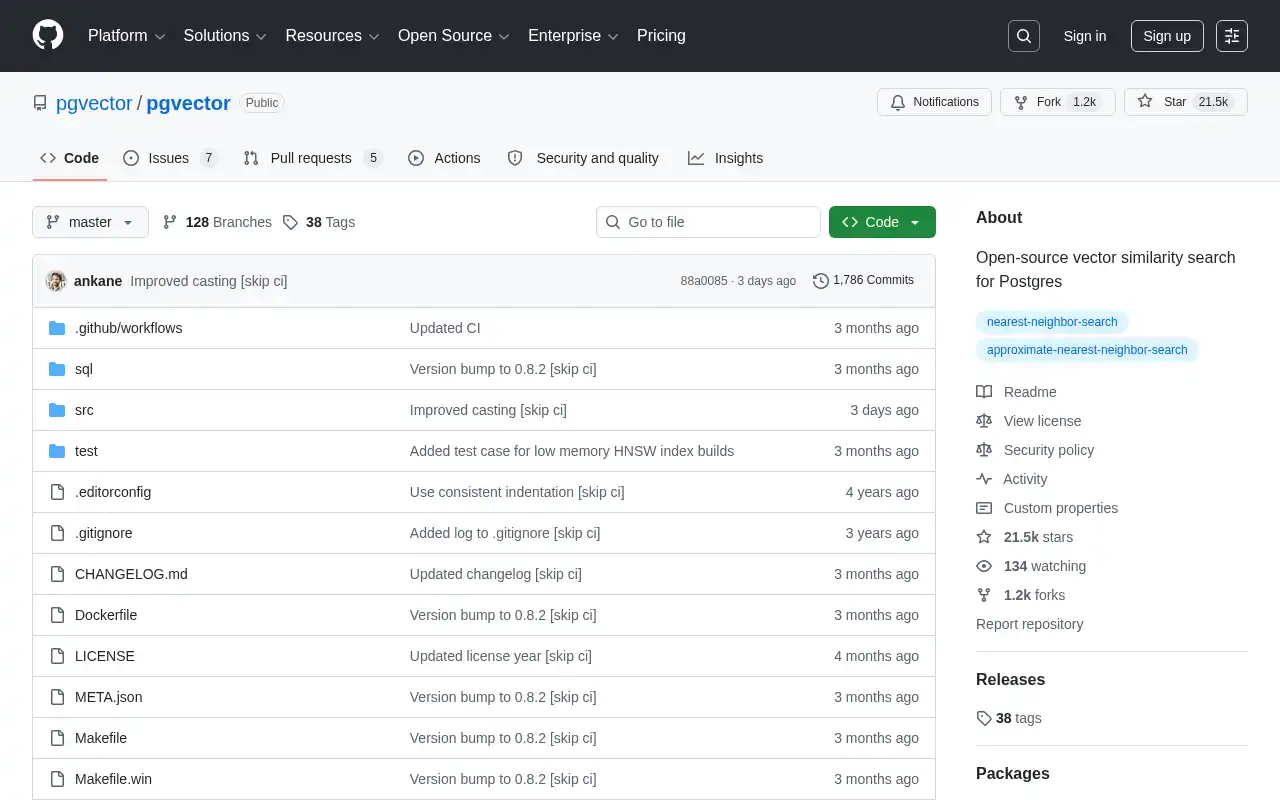 pgvector Landing Page